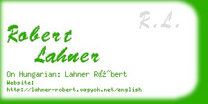 robert lahner business card